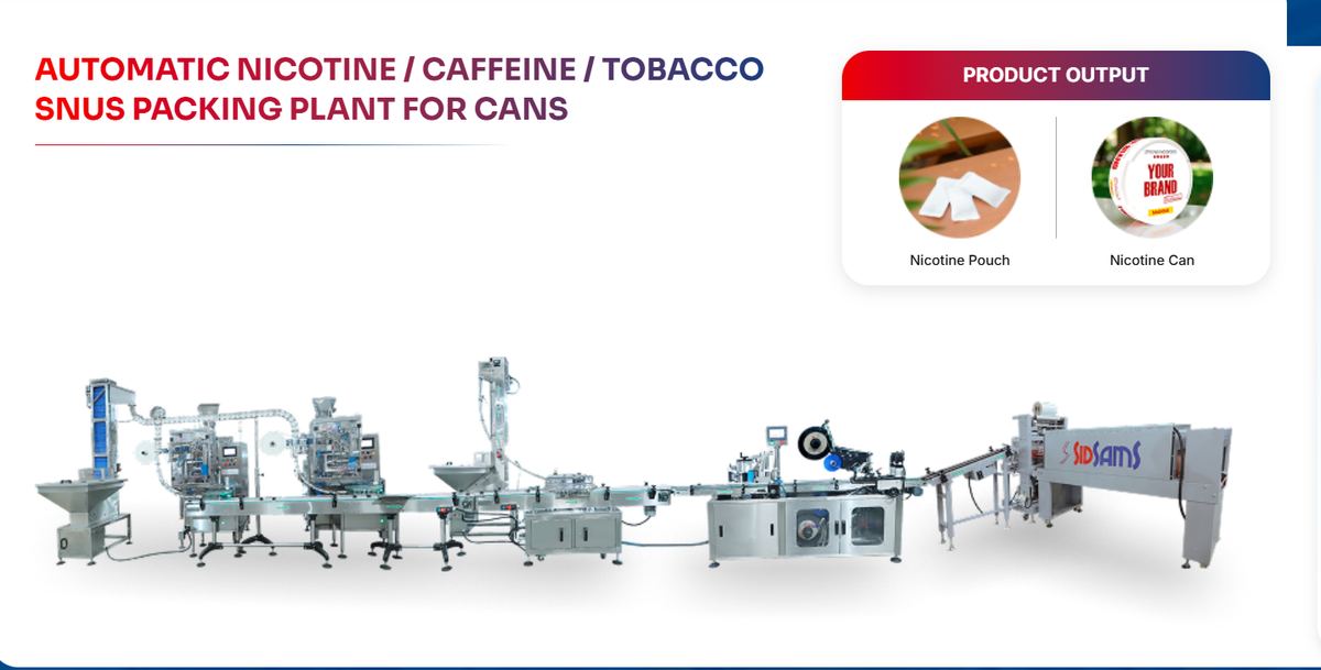 Snus packing plant for cans