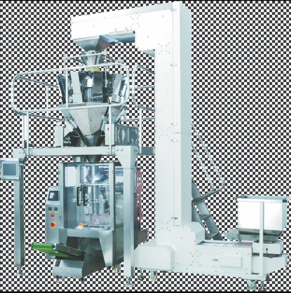Multihead weigher pouch packing line